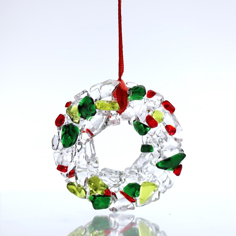 Artglas Ornament: Winter Wreath