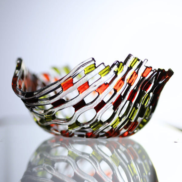 Autumn Glass Netting Vessel - 8"