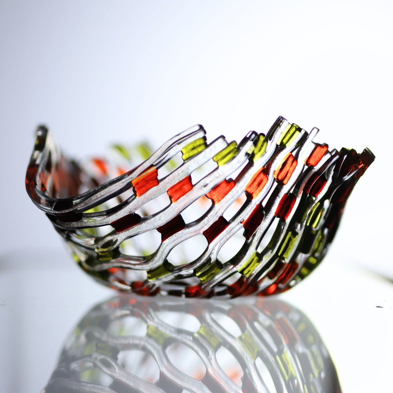 Autumn Glass Netting Vessel - 8"