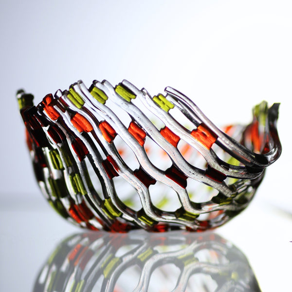 Autumn Glass Netting Vessel - 8"