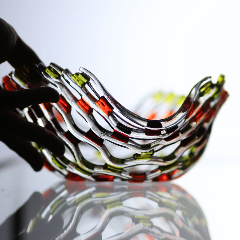 Autumn Glass Netting Vessel - 8"