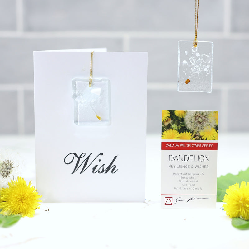 Glass Dandelion Seed Keepsake & Card