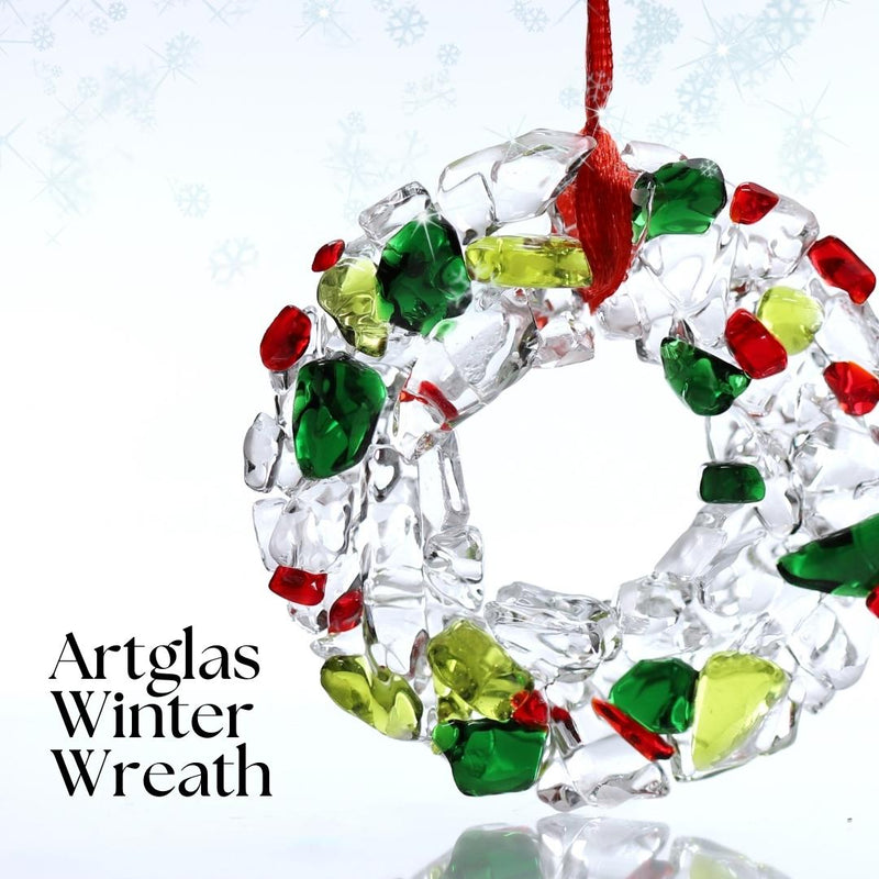 Artglas Ornament: Medium Winter Wreath