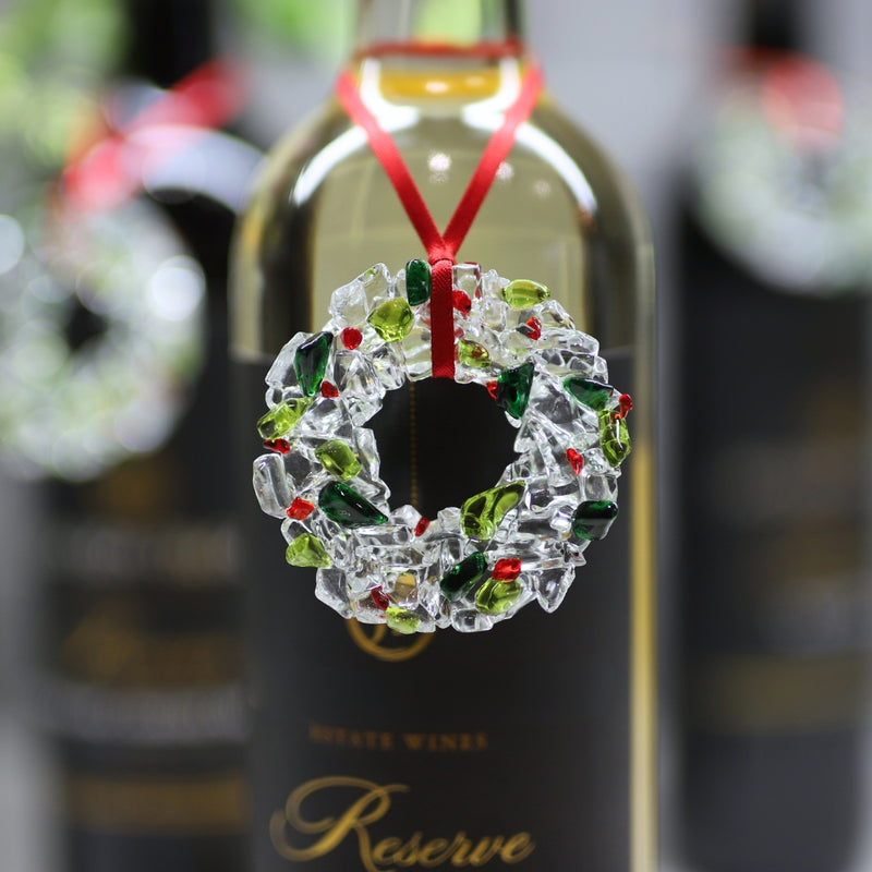 Artglas Ornament: Medium Winter Wreath