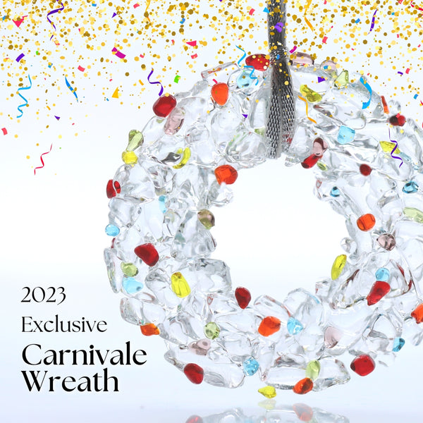 Artglas Christmas Ornament: Carnivale Wreath