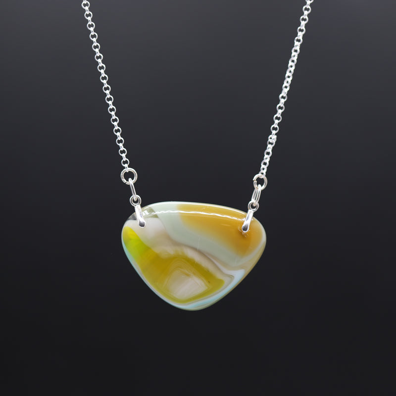 Canada's Artists Collection: AY Jackson "Lake in Labrador" Horizontal Glass Necklace 1/3