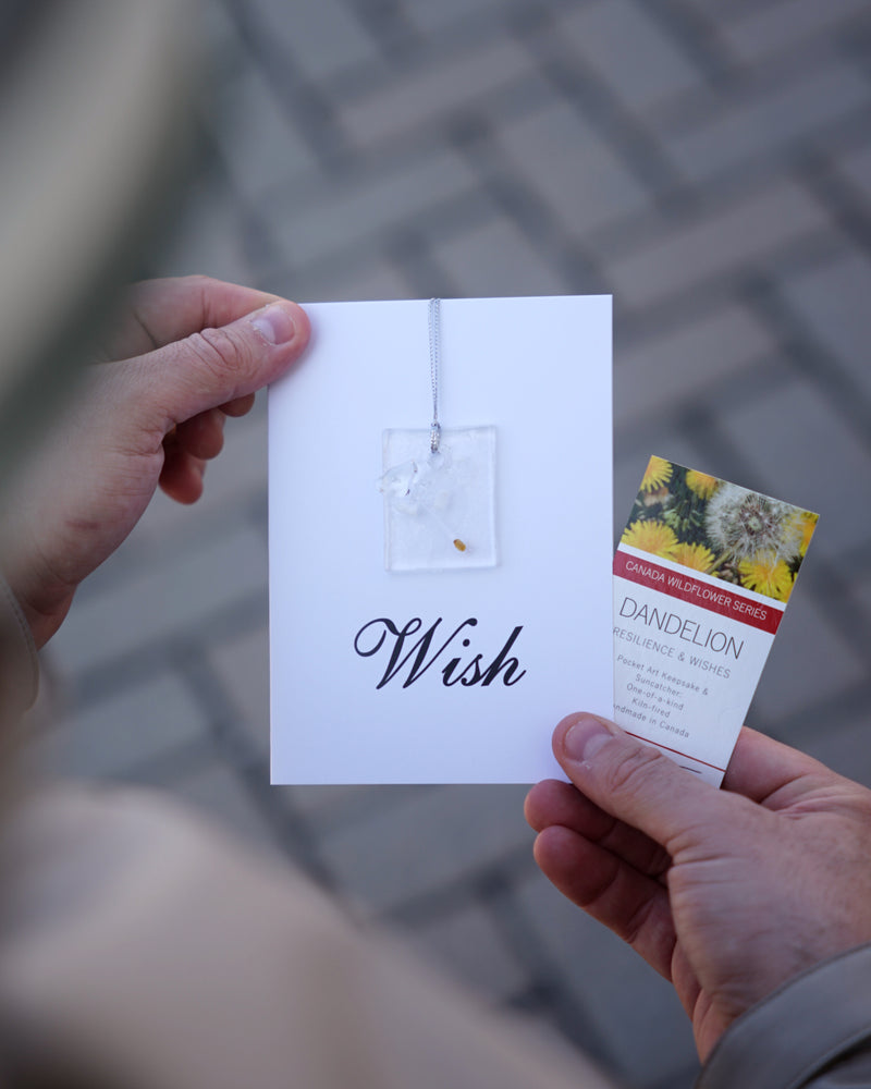 Glass Dandelion Seed Keepsake & Card