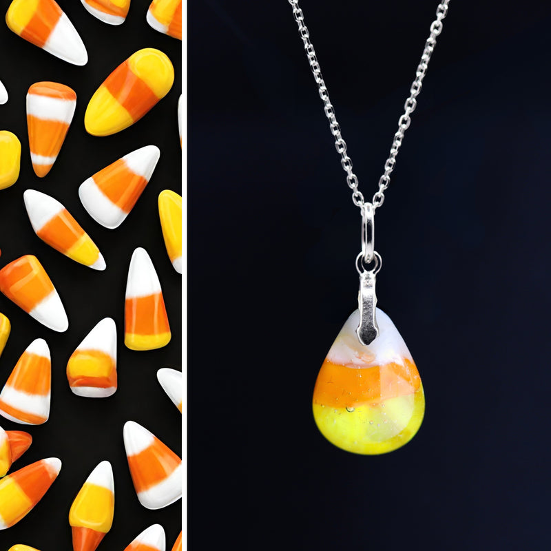Candy Corn Drop Necklace *Halloween Limited Edition* Artglas