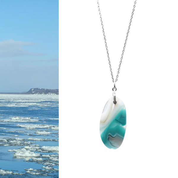 Canada's Places: St. Lawrence River, QC Medium Necklace #44