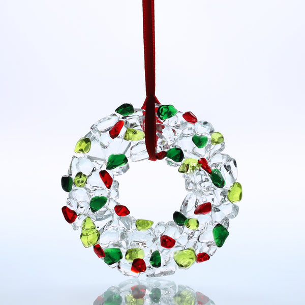 Artglas Ornament: Medium Winter Wreath