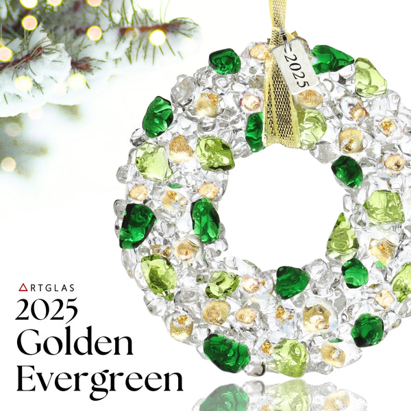 *2025 Limited Edition Ornament: 24k Golden Evergreen Wreath