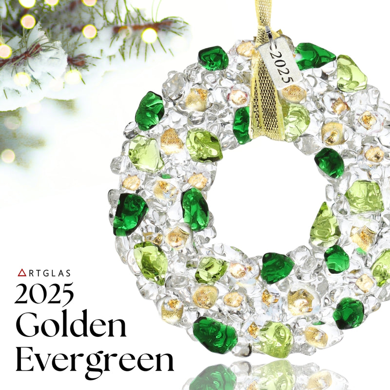 *2025 Limited Edition Ornament: 24k Golden Evergreen Wreath