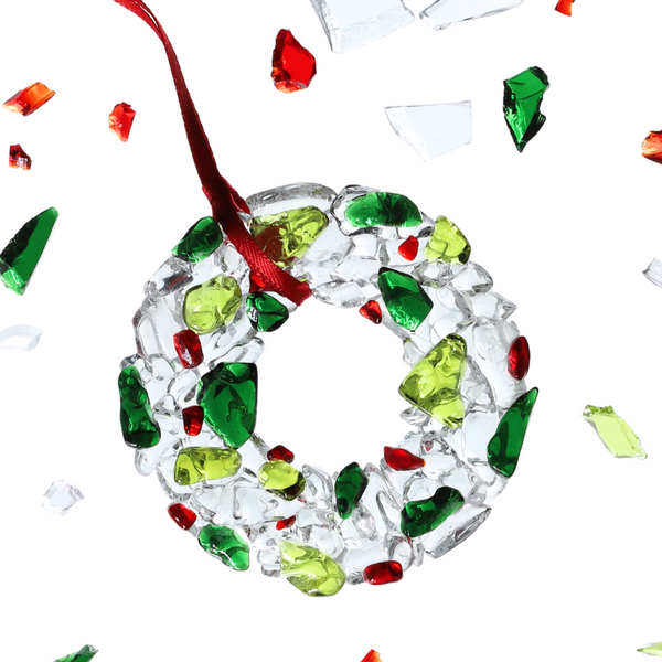 Artglas Ornament: Medium Winter Wreath