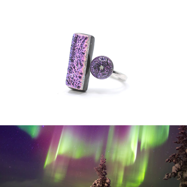 Purple Aurora Glass Ring