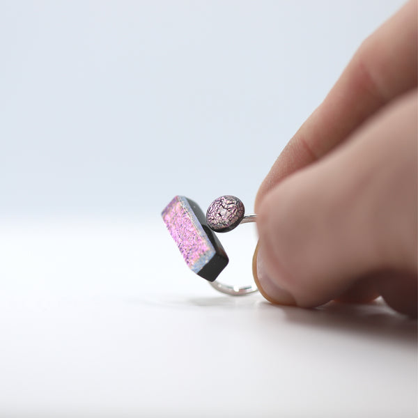 Purple Aurora Glass Ring