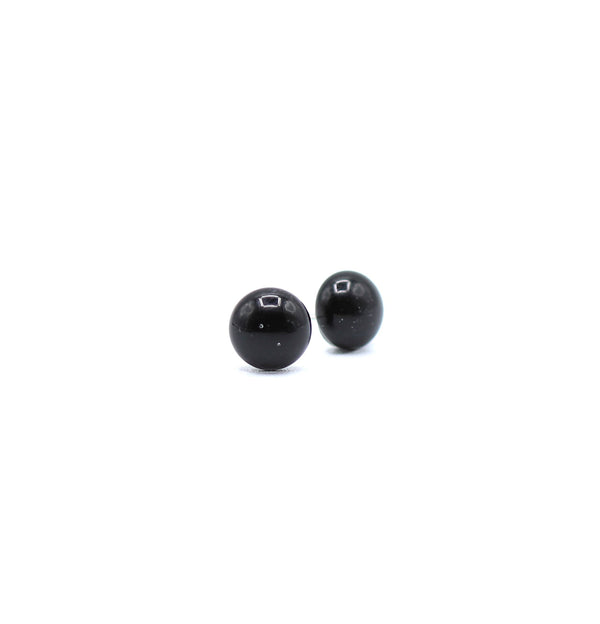 Venice Collection Glass Black Earrings