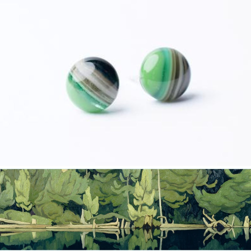 Canada's Artists Collection: AJ Casson Glass Stud Earrings