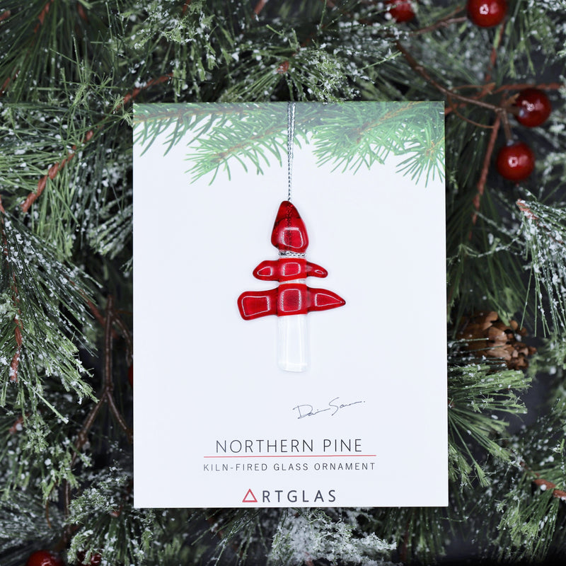 Artglas Christmas Ornament: Northern Pine