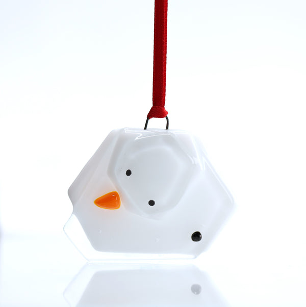 Artglas Christmas Ornament: Melted Snowman