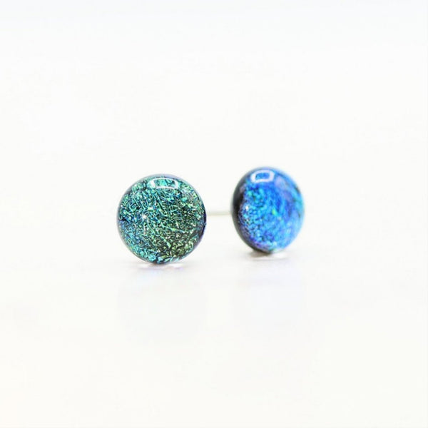 Blue/Teal Aurora Glass Earrings