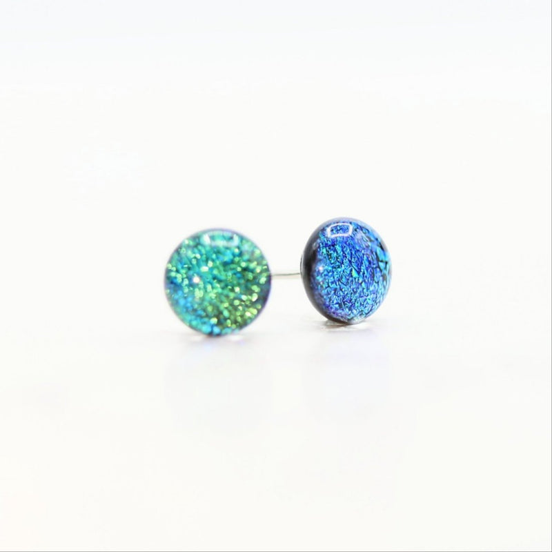 Blue/Teal Aurora Glass Earrings