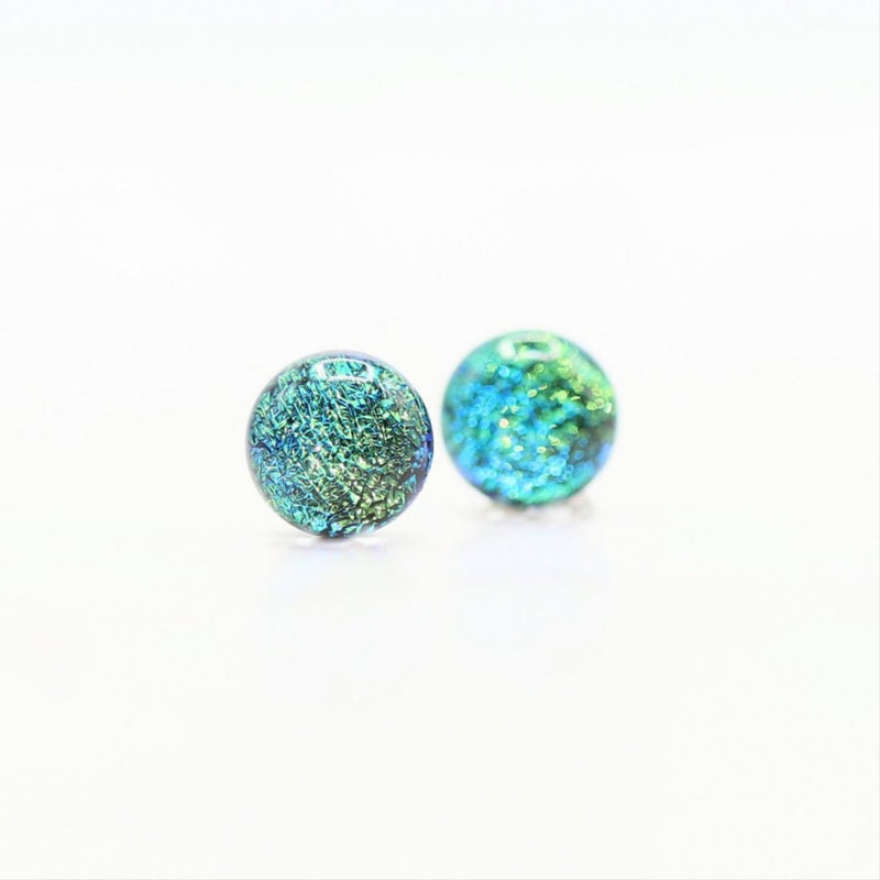 Blue/Teal Aurora Glass Earrings