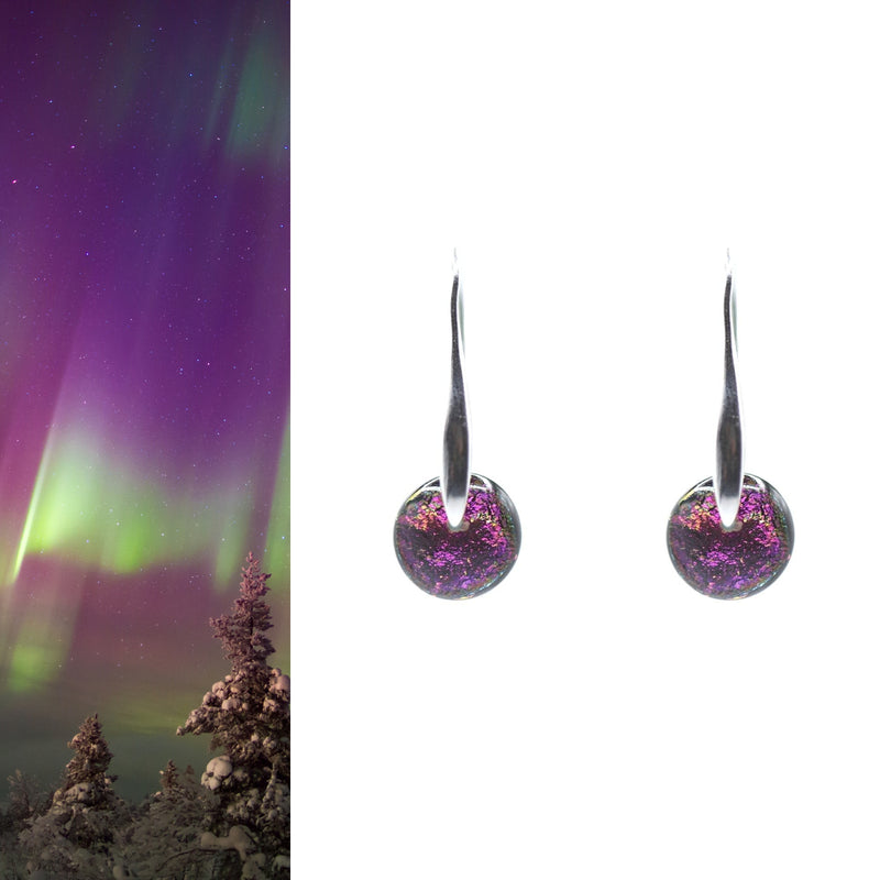 Magenta/Green Aurora Drop Earrings