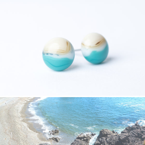 Mint Green and White Lightweight Diamond Shape Glass Earrings - Iris Elm  Jewelry & Soap