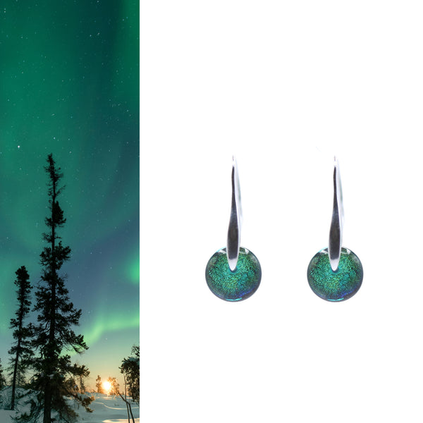 Teal/Green Aurora Drop Earrings