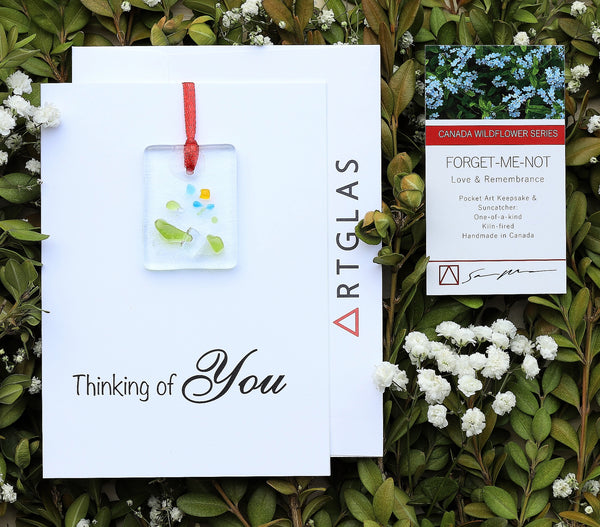 Glass Forget- Me-Not Keepsake & Card
